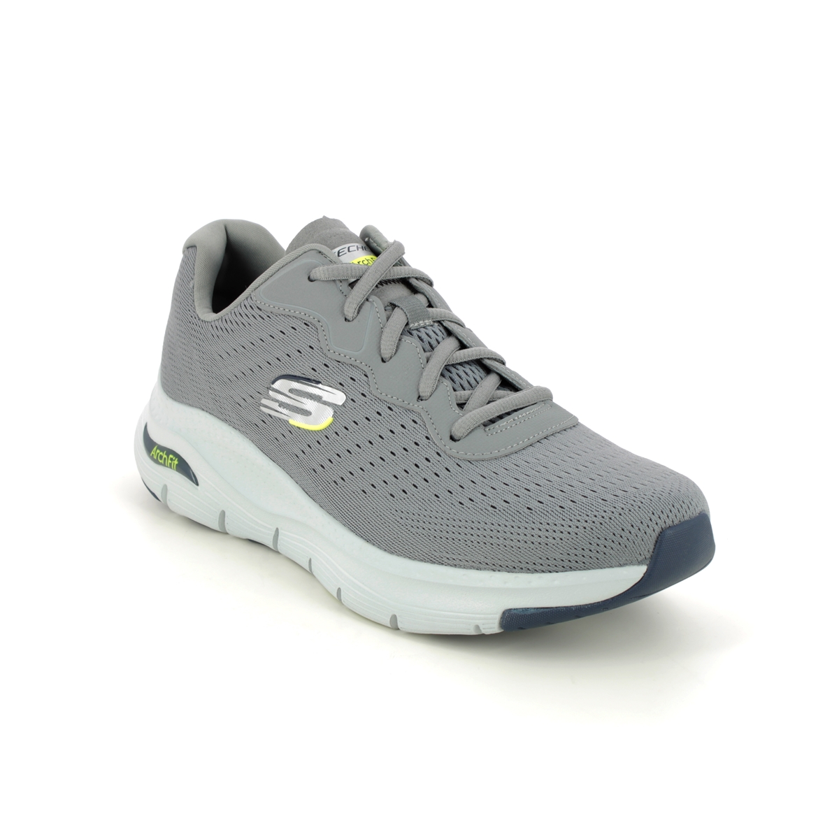 Skechers Arch Fit Mens Lace Grey Mens Trainers 232303 In Size 8 In Plain Grey