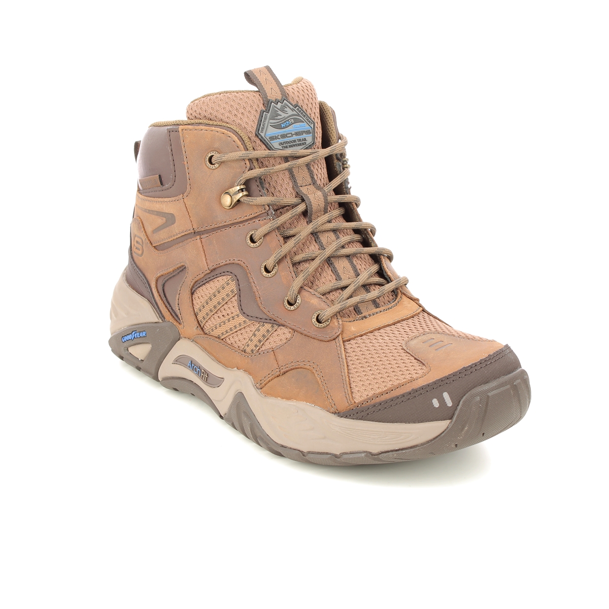 Skechers Arch Fit Recon Desert Leather Mens Outdoor Walking Boots 204406 In Size 8 In Plain Desert Leather