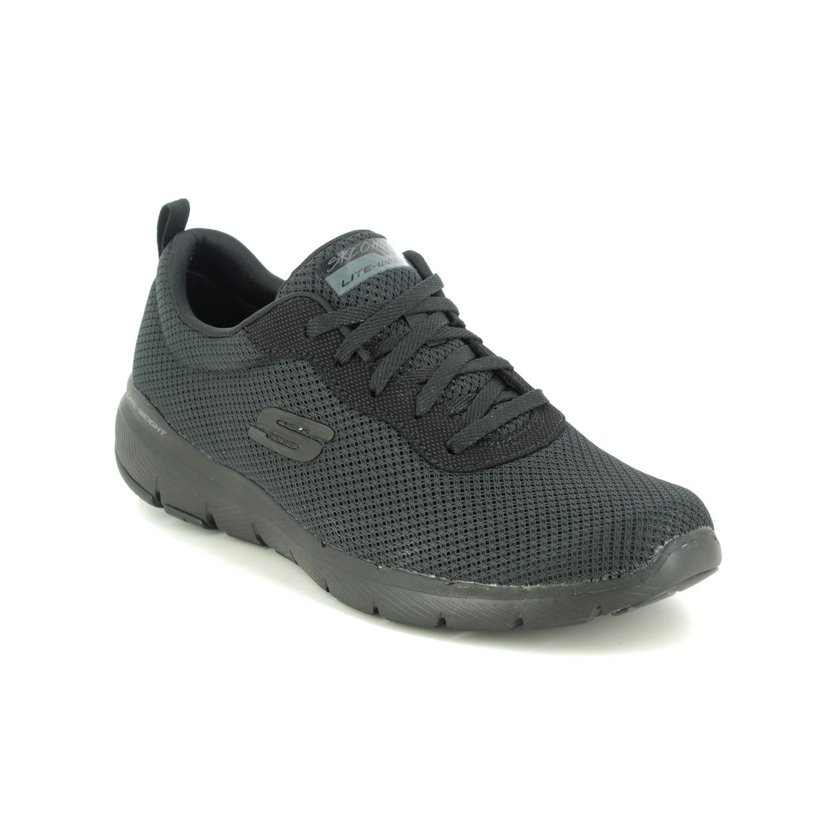 Skechers First Insight Black Womens Trainers 13070 In Size 4 In Plain Black