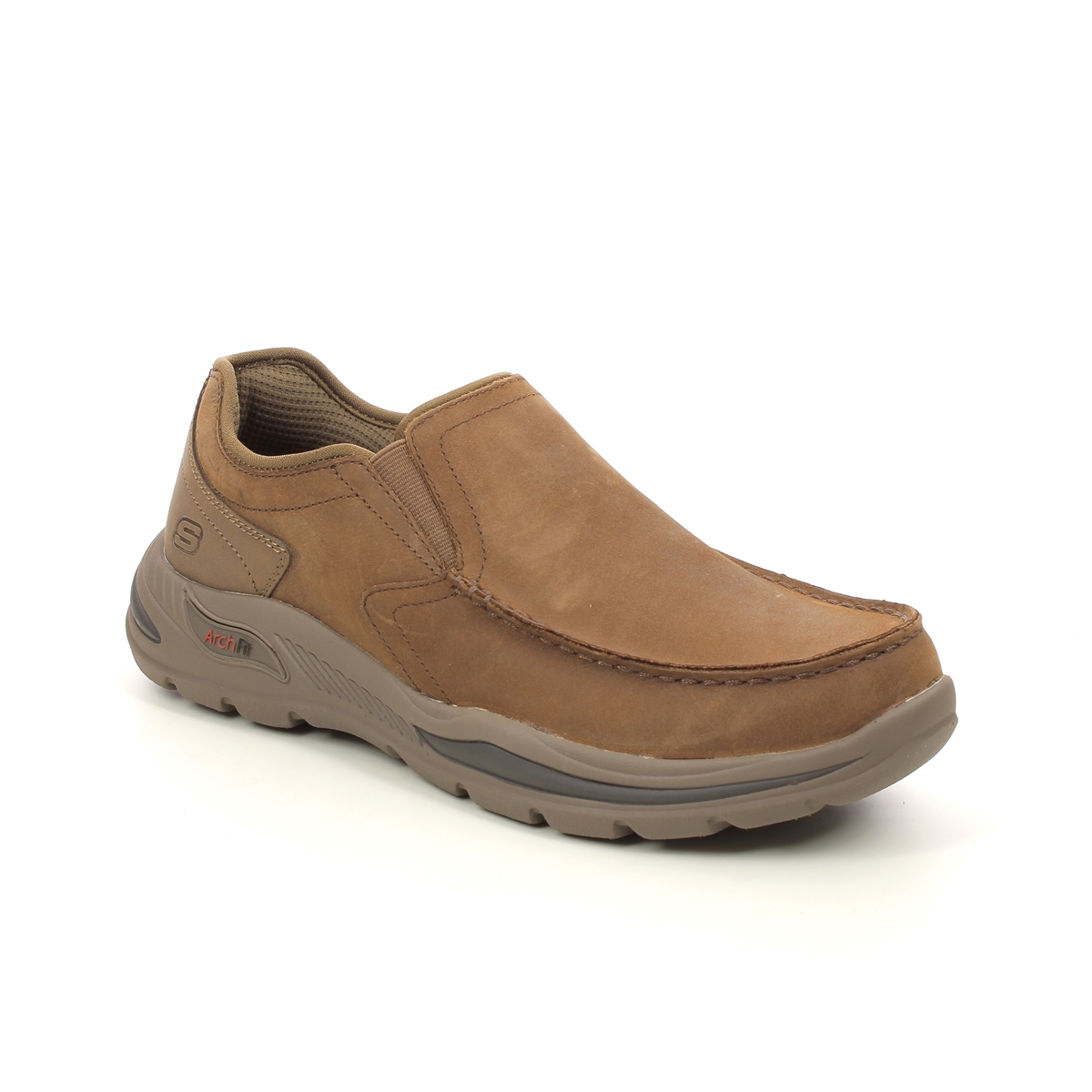 Skechers Motley Arch Fit Desert Leather Mens Slip-On Shoes 204184 In Size 6.5 In Plain Desert Leather