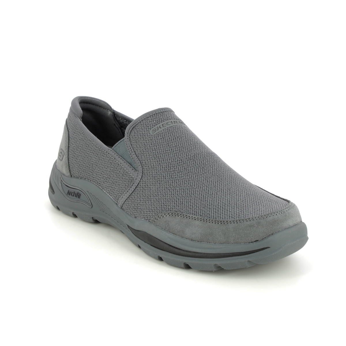 Skechers Motley Arch Fit Charcoal Mens Slip-On Shoes 204509 In Size 7 In Plain Charcoal