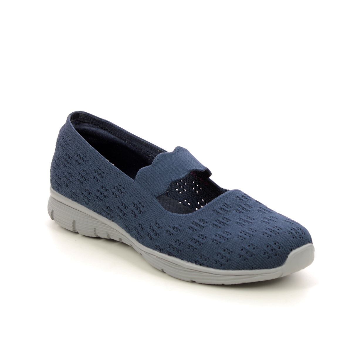 Skechers Seager Pitch Navy Womens Mary Jane Shoes 158109 In Size 3 In Plain Navy
