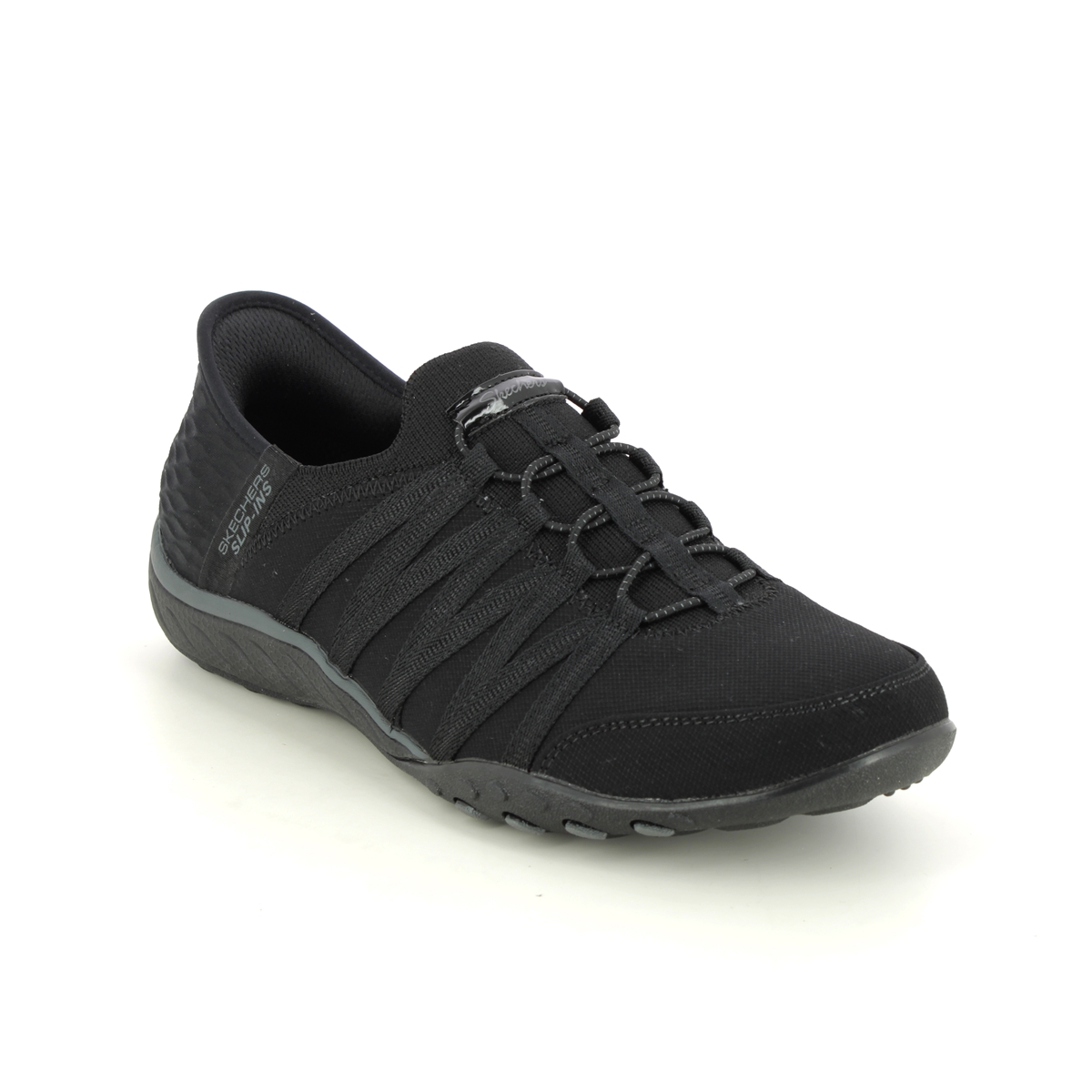 Skechers Slip Ins Breathe Easy Black Womens Lacing Shoes 100593 In Size 3 In Plain Black