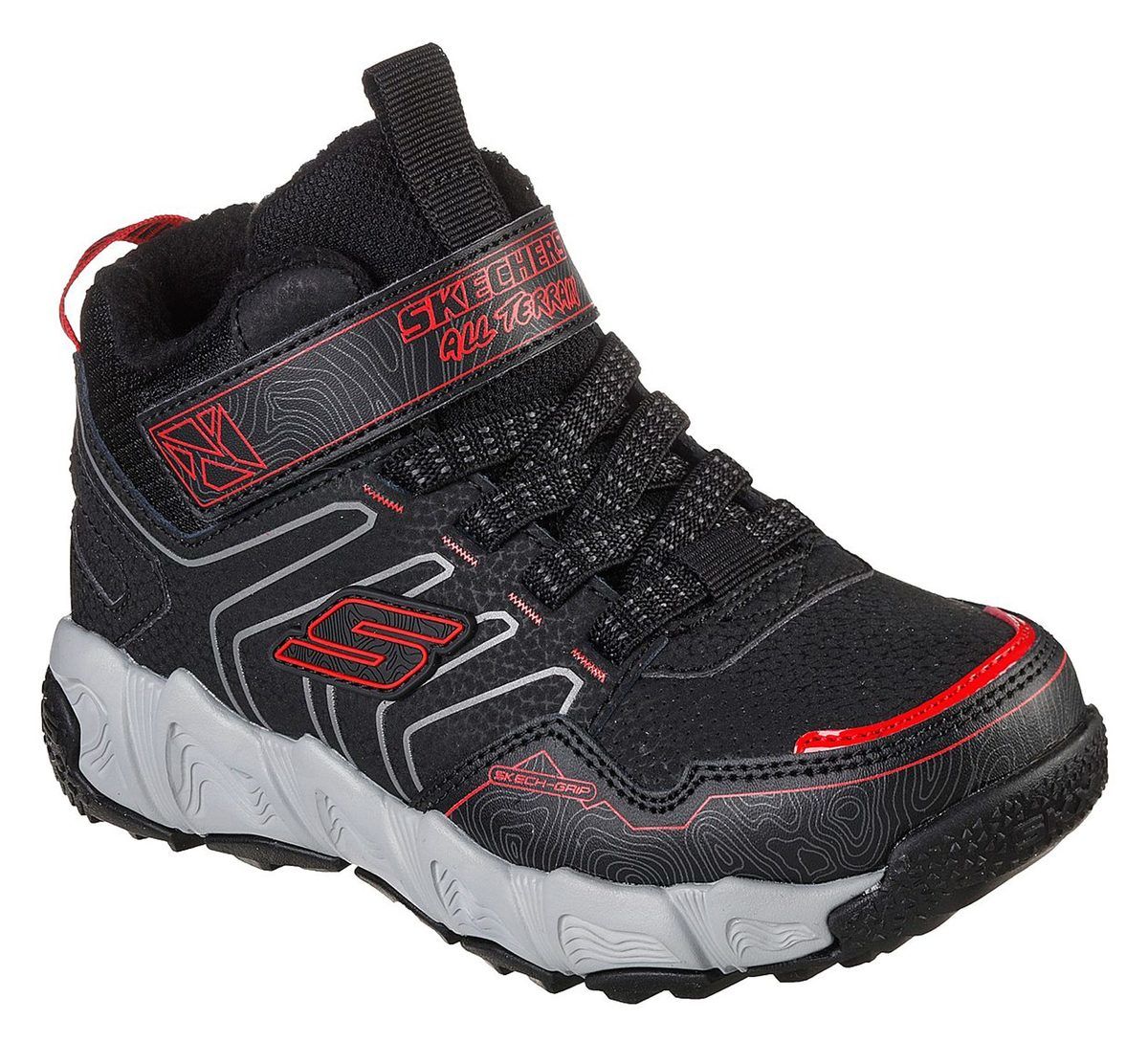 Skechers Velocitrek Black Red Kids Boys Boots 406422L In Size 31 In Plain Black Red For kids