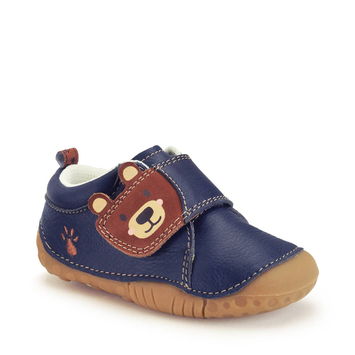 Start Rite Bear Hug 1v BLUE LEATHER Kids Boys First Shoes 0824-97G in a Plain Leather in Size 4