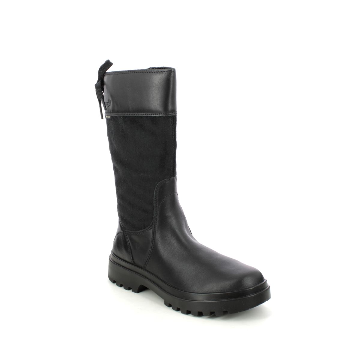 Superfit Abby Long Gtx Black Leather Kids Girls Boots 1000605-0000 In Size 33 In Plain Black Leather For kids