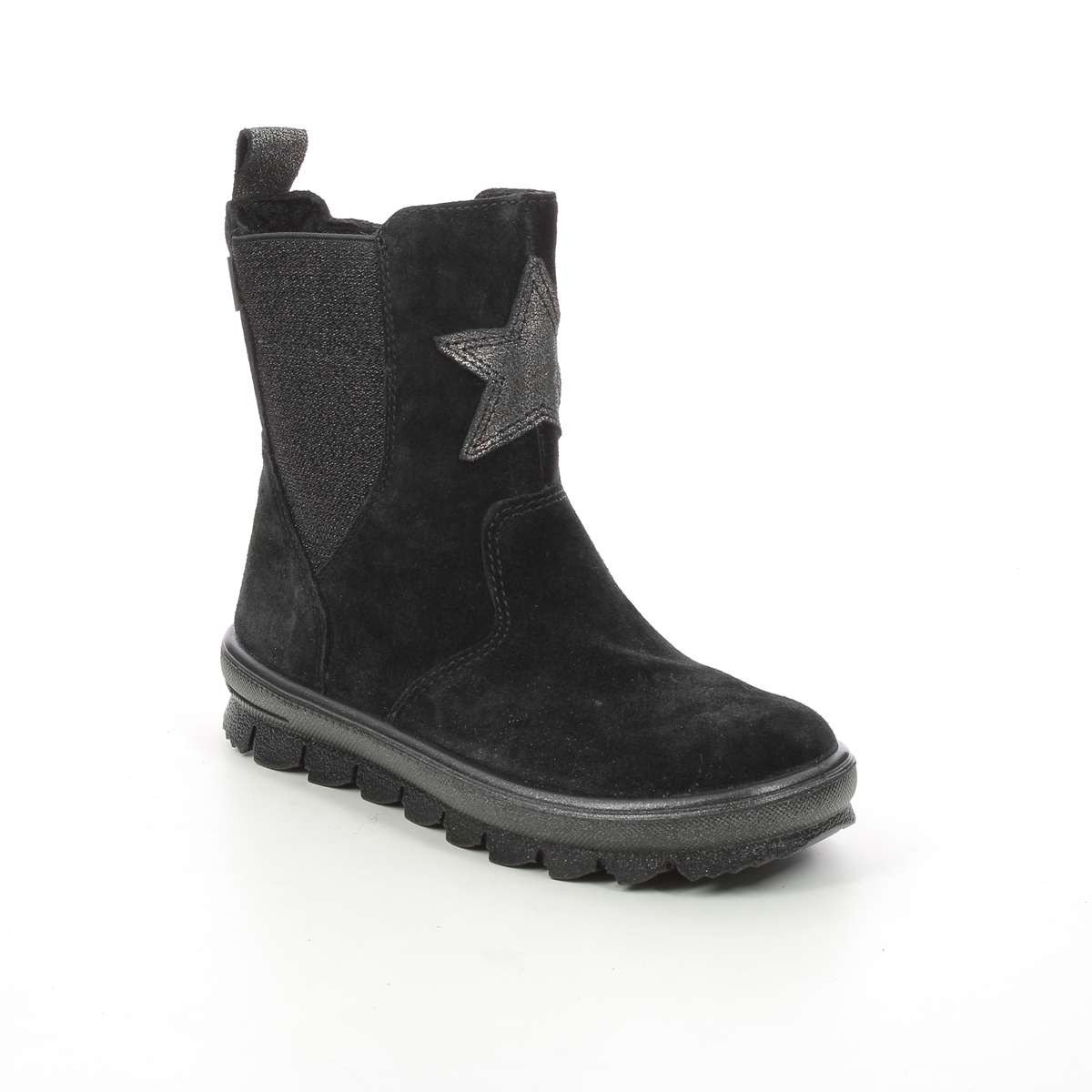 Superfit Flavia Star Gtx Black Suede Kids Girls Boots 1000217-0000 In Size 27 In Plain Black Suede For kids
