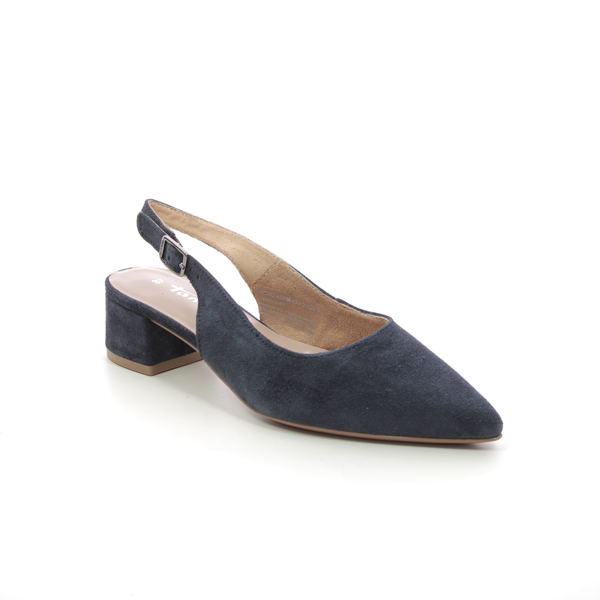 Tamaris Capone 40 Navy Suede Womens Slingback Shoes 29500-20-805 In Size 39 In Plain Navy Suede