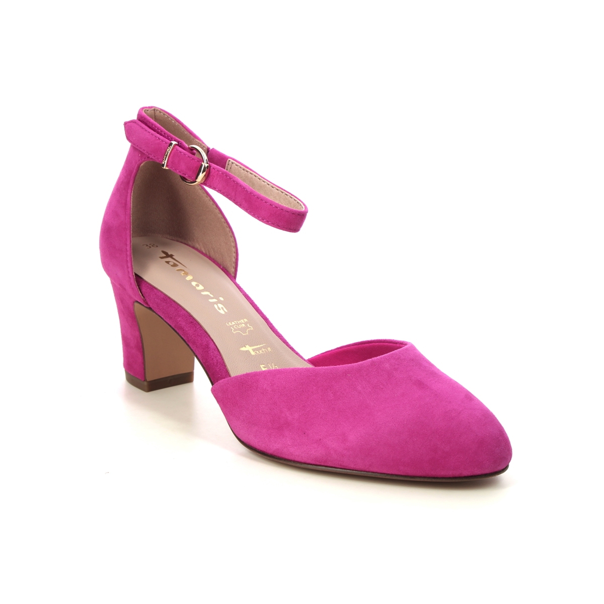 Tamaris Gala Daenerys Fuchsia Suede Womens Court Shoes 22401-42-513 in a Plain Leather in Size 36