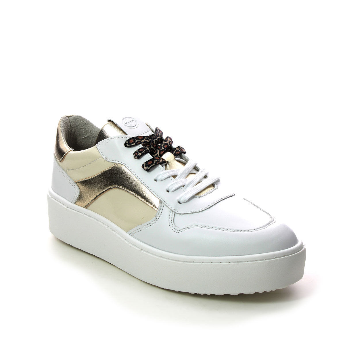 Tamaris Grandslam White Gold Womens Trainers 23704-28-190 In Size 41 In Plain White Gold