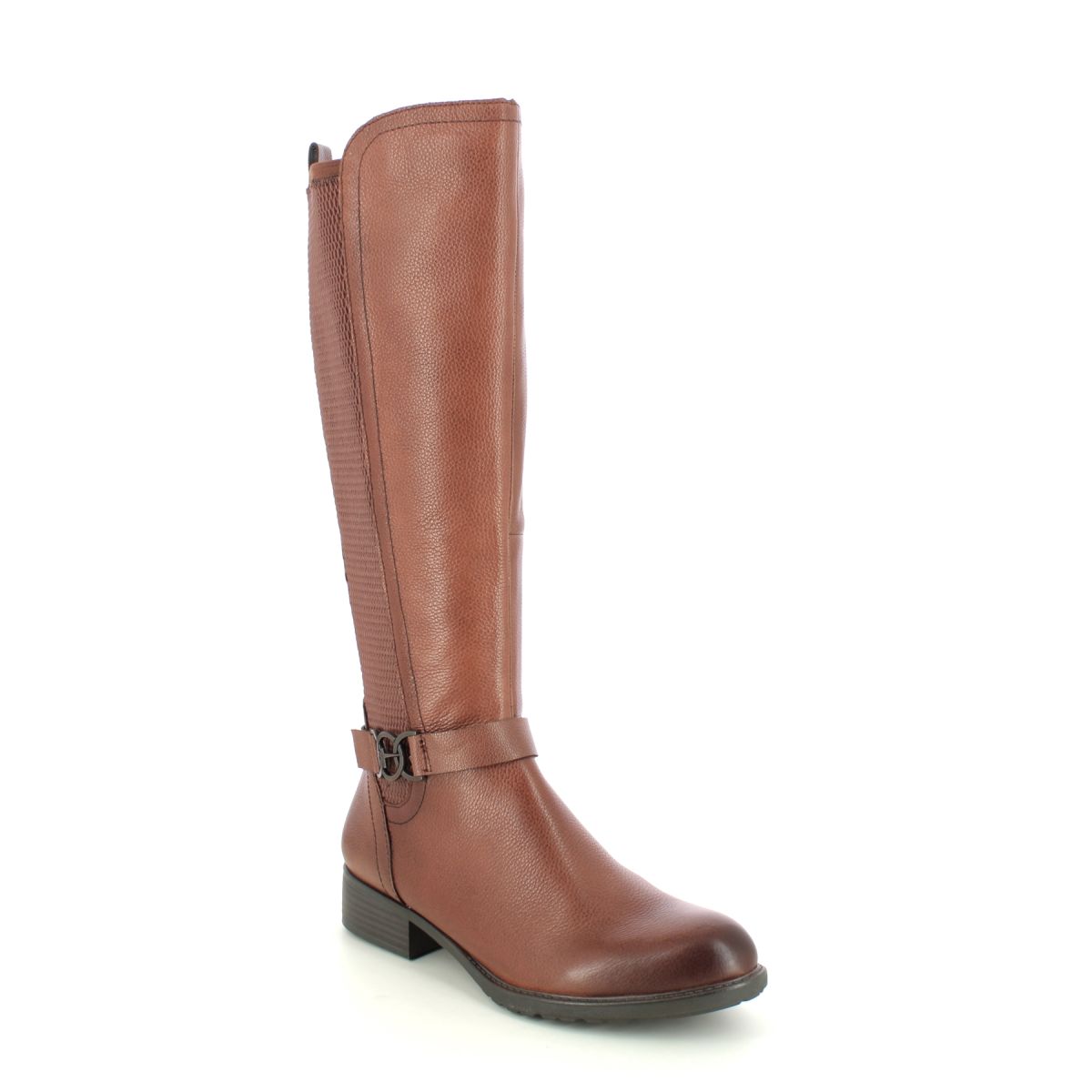 Tamaris Indafitoni Tan Leather Womens Knee-High Boots 25511-41-305 In Size 40 In Plain Tan Leather