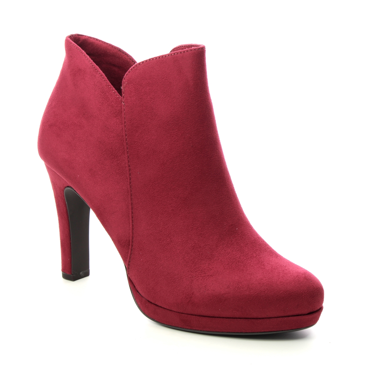 Tamaris Lycorbu Fatale Red Womens Heeled Boots 25316-41-559 In Size 38 In Plain Red