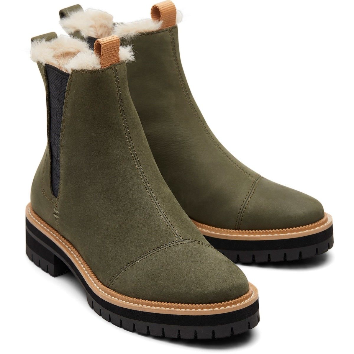 Toms Dakota Olive Green Womens ankle boots 10016854 in a Plain Leather in Size 5