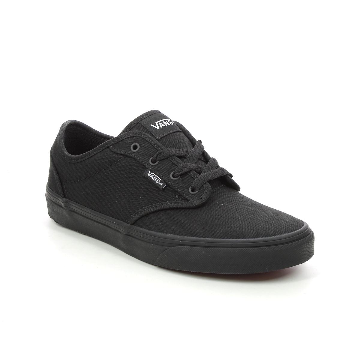 Vans Atwood Youth Black Kids Trainers  Vki5186 In Size 3.5 In Plain Black Vans Boys Trainers For School For kids