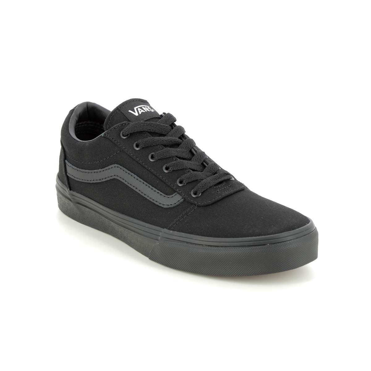 Vans Ward Yth Black Kids Trainers  Vn0A38J91-861 In Size 5 In Plain Black Vans Boys Trainers For kids