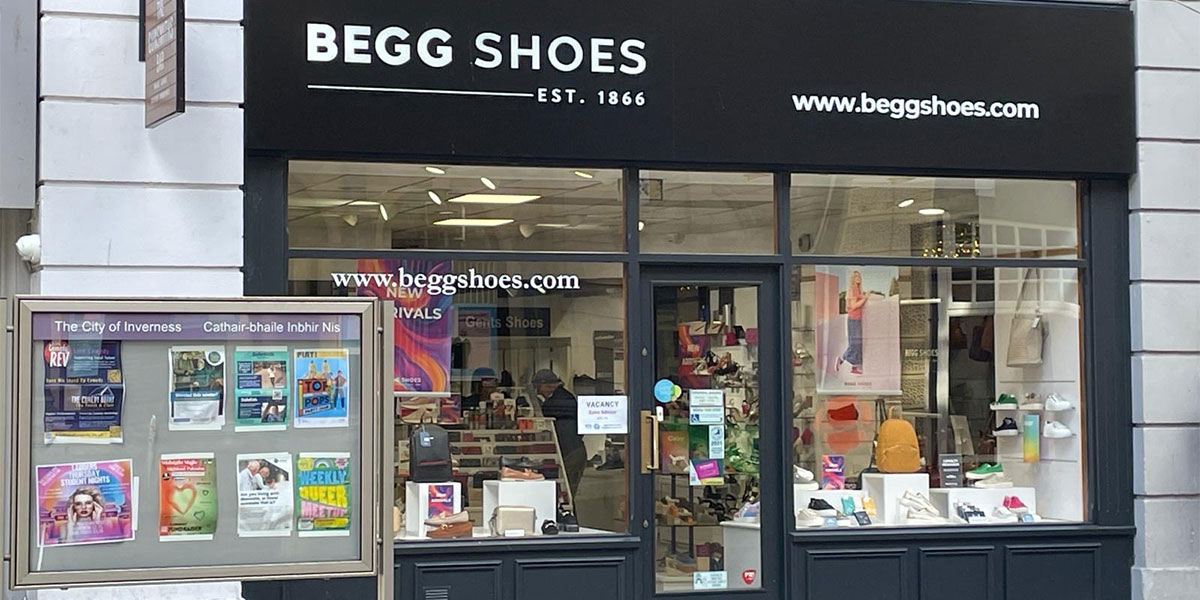 Begg Shoes Inverness Union Street Shop Front