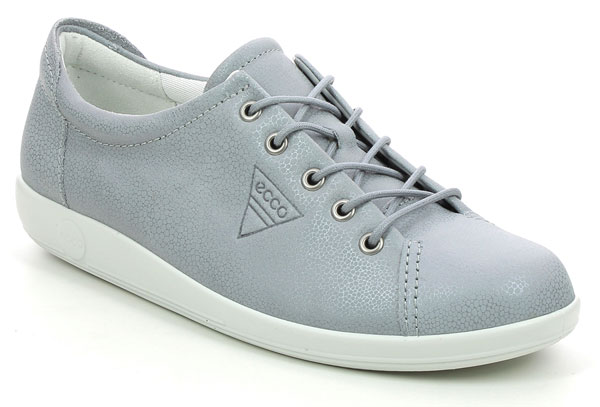 Ecco Soft 2.0 women's silver comfort lacing shoes