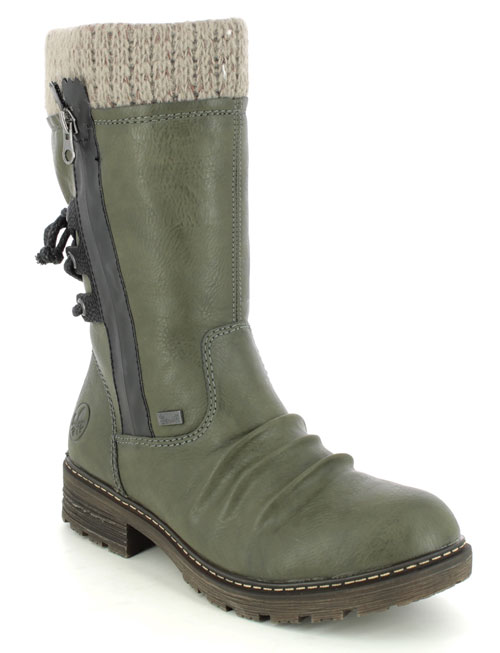 Rieker Green Mid Calf Boots