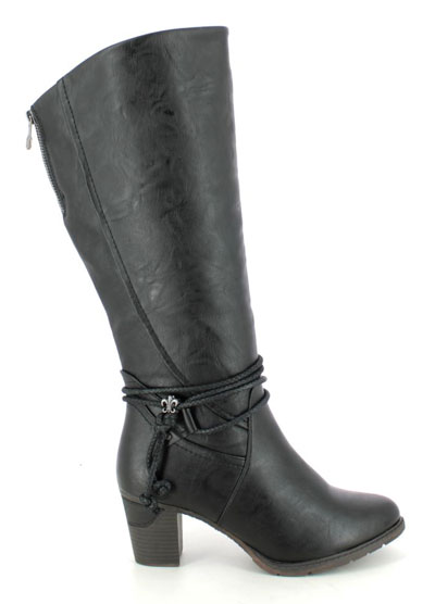 Rieker 96059-00 Black Knee High Wide Calf Boots