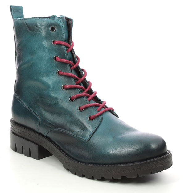 Creator Babolace Turquoise Leather Combat Boots
