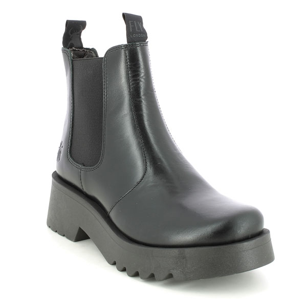 Fly London Medi Midland Black Leather Chelsea Boots