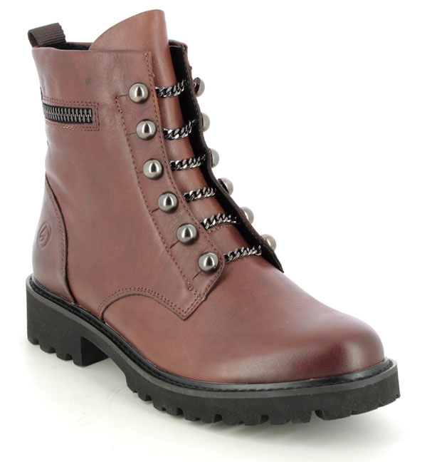 Remonte Docland Brown Leather Biker Boots