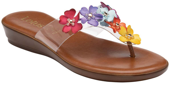 Lotus Brittany Floral Toe Post Sandals