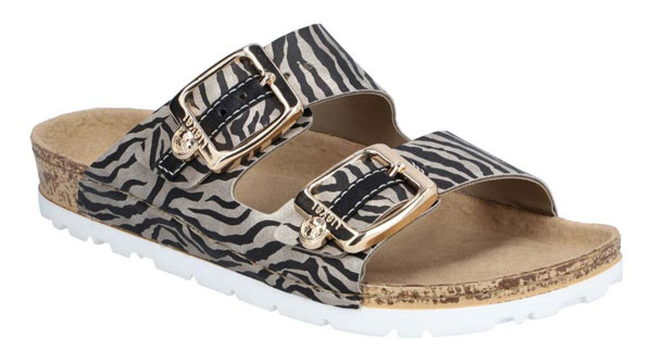 Rieker Arizona Zebra Print Slide Sandals