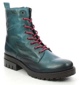 Creator Babolace Turquoise Leather Lace Up Boots
