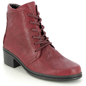 Gabor Mena Soul Red Leather Lace Up Boots