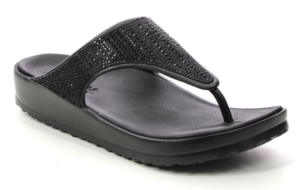 Skechers Cali Breeze Black Toe Post Waterproof Sandals