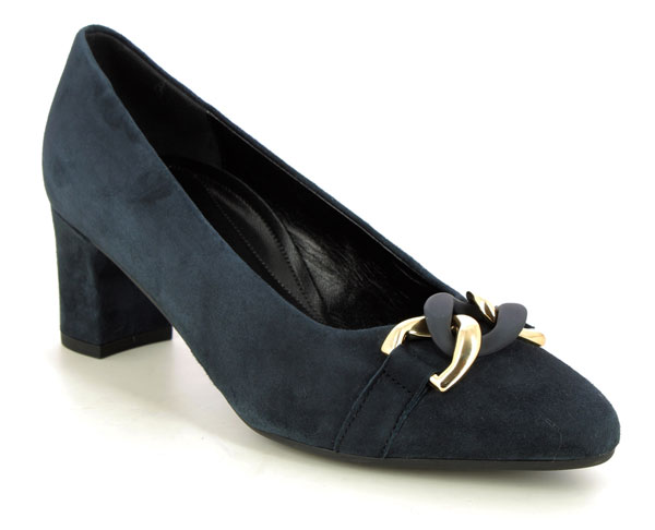 Gabor Hedge Tanfield Navy Suede Court Shoes