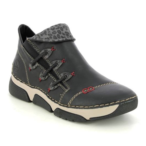 Rieker Black Ankle Boots for Plantar