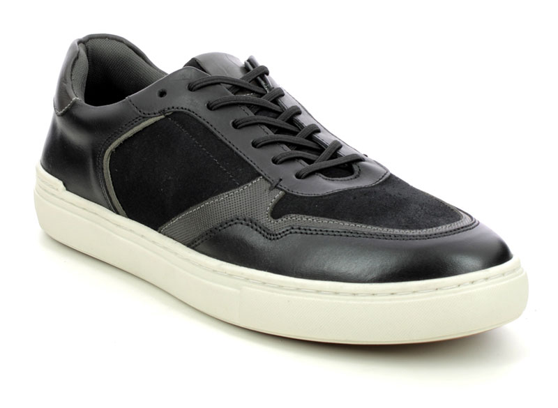 Black Grey Leather men's trainers for sweaty and smelly feet