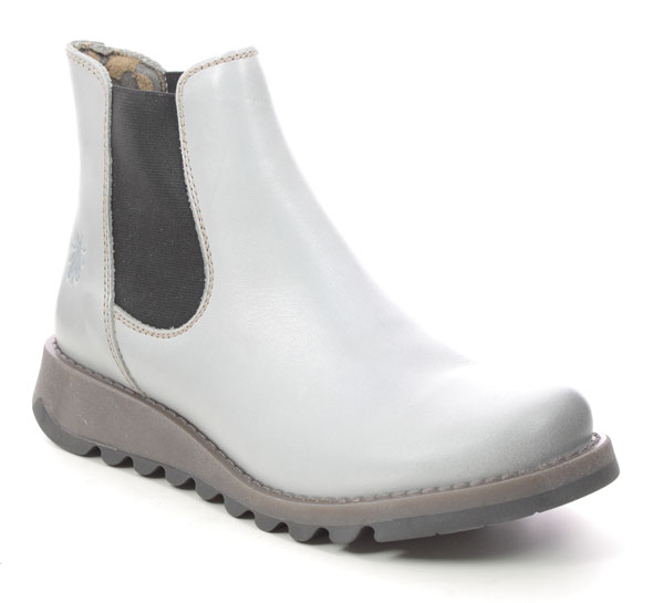 Fly London Salv Women's White Chelsea Boots - Essential Shoes