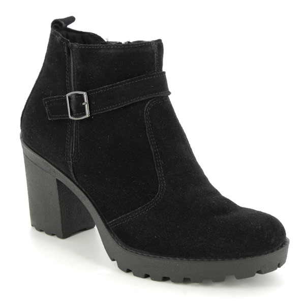 Imac Vicky Womens Black Heeled Ankle Boots - Essential Shoes