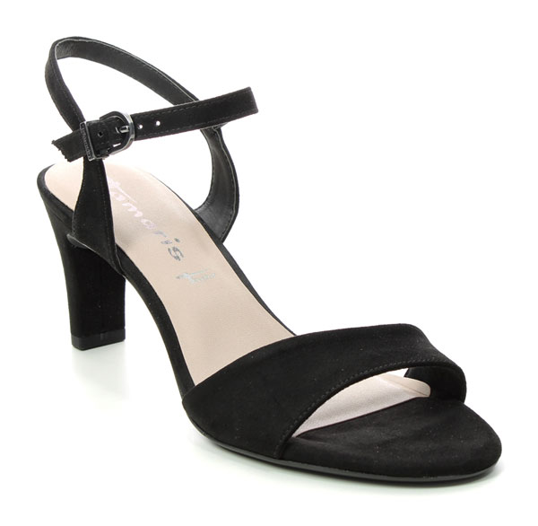 Tamaris Meliah Black Heeled Sandals Essential Shoes for Special Occasions