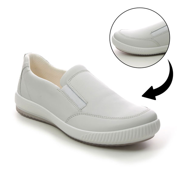 Legero Tanaro 5 Slip women's white slip on trainers for bunions