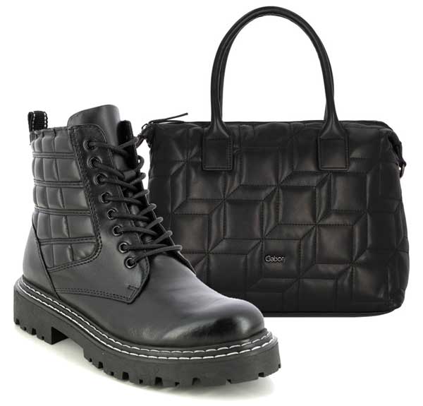 Marco Tozzi Black Biker Boots and Gabor Quilted Bag