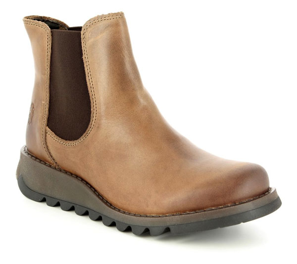 Fly London Salv Chelsea Boots in Camel Leather