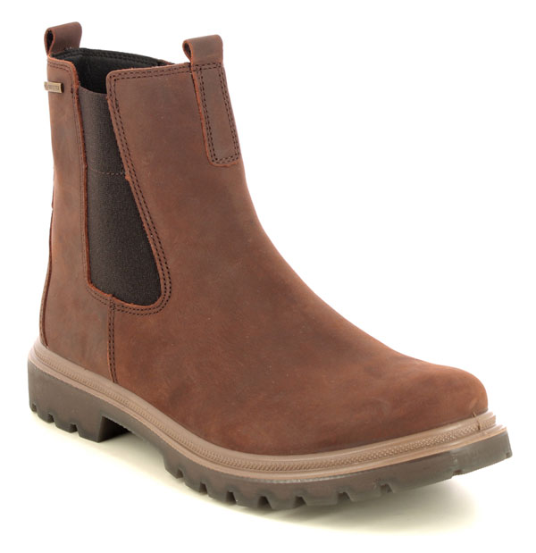 Legero Monta Gore Tex women's brown nubuck Chelsea boots with waterproof lining and cleated sole