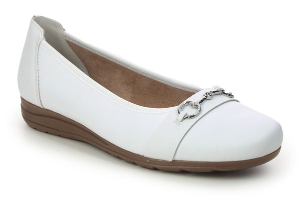 Rieker Rover Craft women's white leather pumps