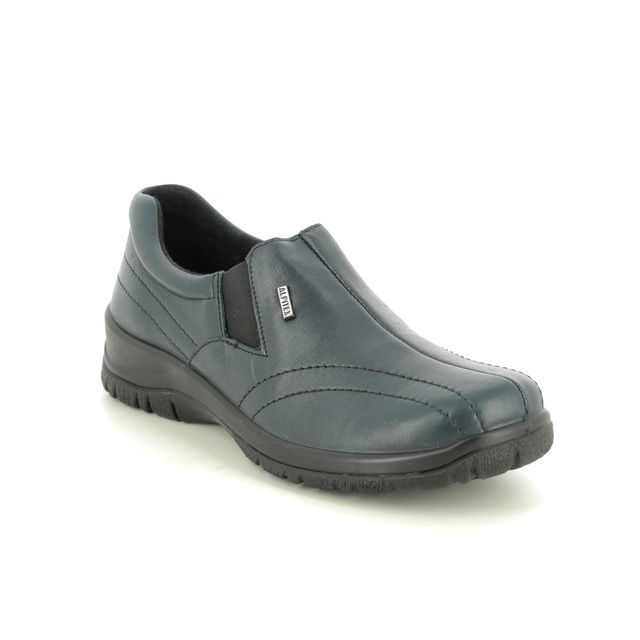 Alpina Eikelea 05 Tex 4257-E2 Navy Leather Comfort Slip On Shoes
