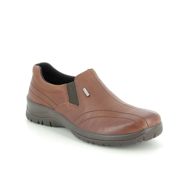 Alpina Comfort Slip On Shoes - Tan Leather  - 4257/3 EIKELEA TEX