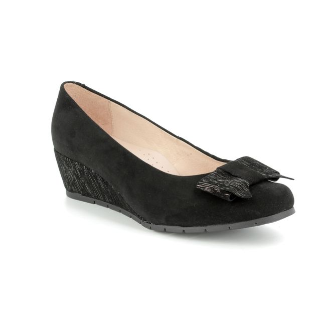 Alpina Telma Black Suede Womens Wedge Shoes 8636-3