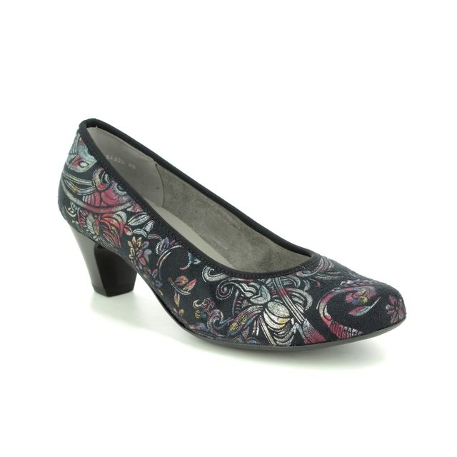 Ara Court Shoes - Black floral - 54220/88 AUCKLAND G FIT