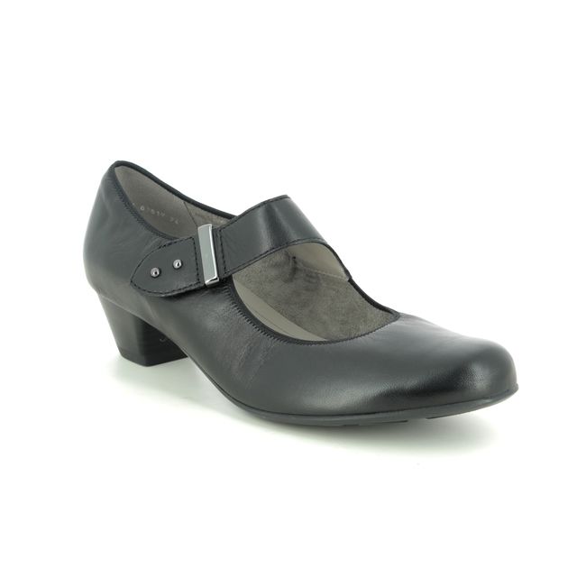Ara Catania Wide Mary Jane Black leather Womens Mary Jane Shoes 63617-74