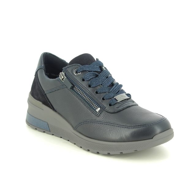 Ara Neapel Tron Navy leather Womens lacing shoes 18403-06