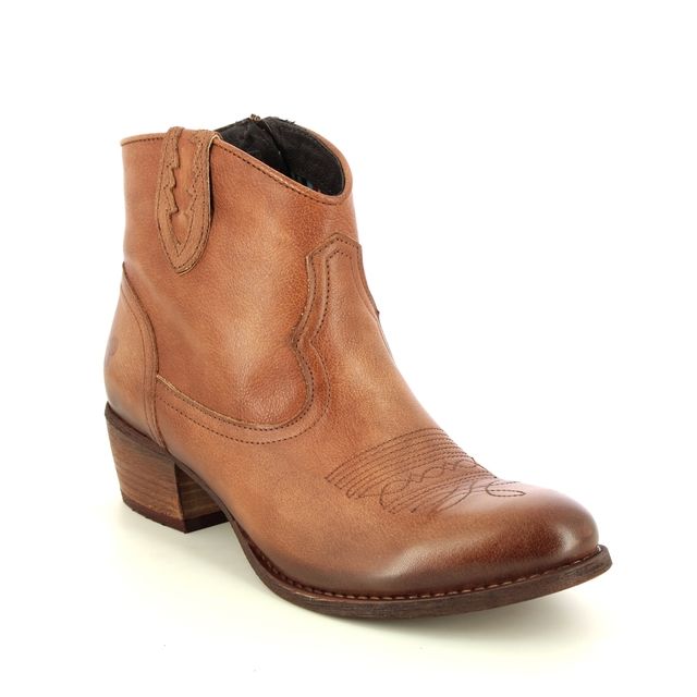 Felmini Dresa Cowboy Tan Leather Womens ankle boots B504-11