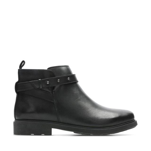 Clarks Girls Boots - Black leather - 433976F ASTROL SOAR Y